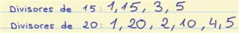 Divisores de 15 .